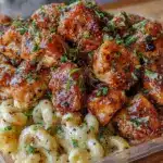 creamy honey pepper chicken mac & cheese - featured image