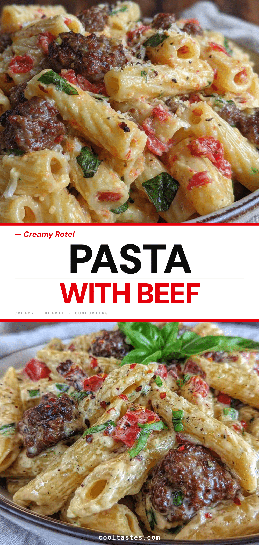 creamy rotel pasta with ground beef recipe