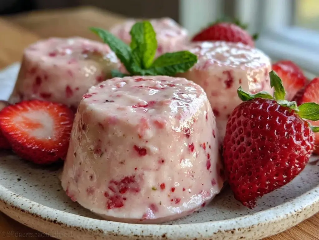creamy strawberry cheesecake fat bombs - featured image