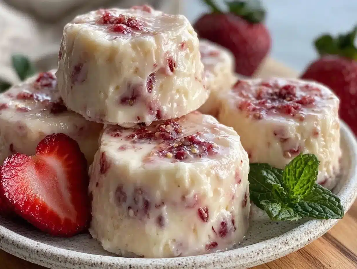 creamy strawberry cheesecake fat bombs preparation steps