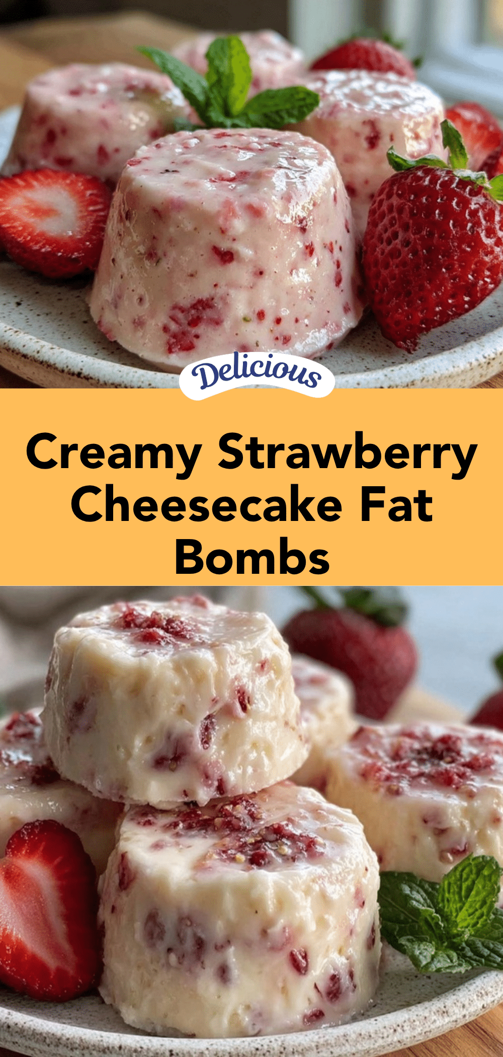 creamy strawberry cheesecake fat bombs recipe
