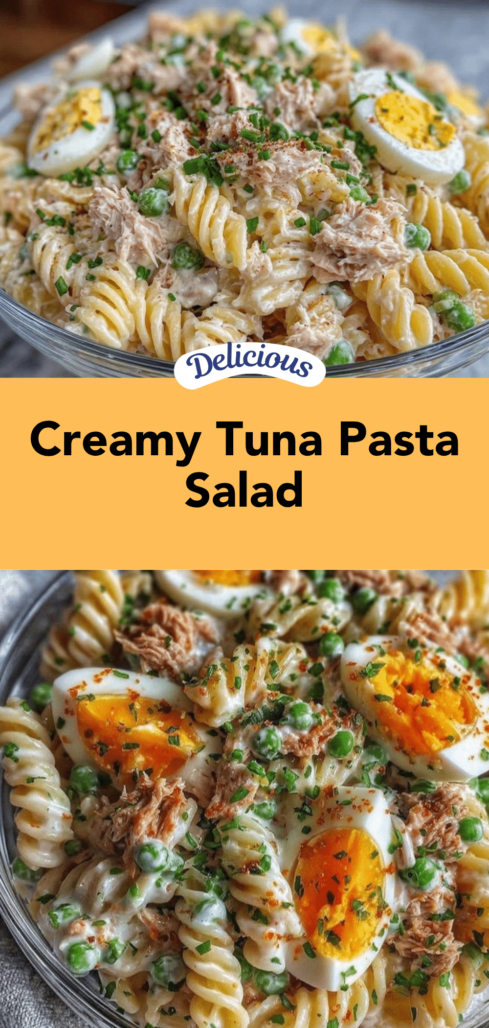 creamy tuna egg pasta salad recipe