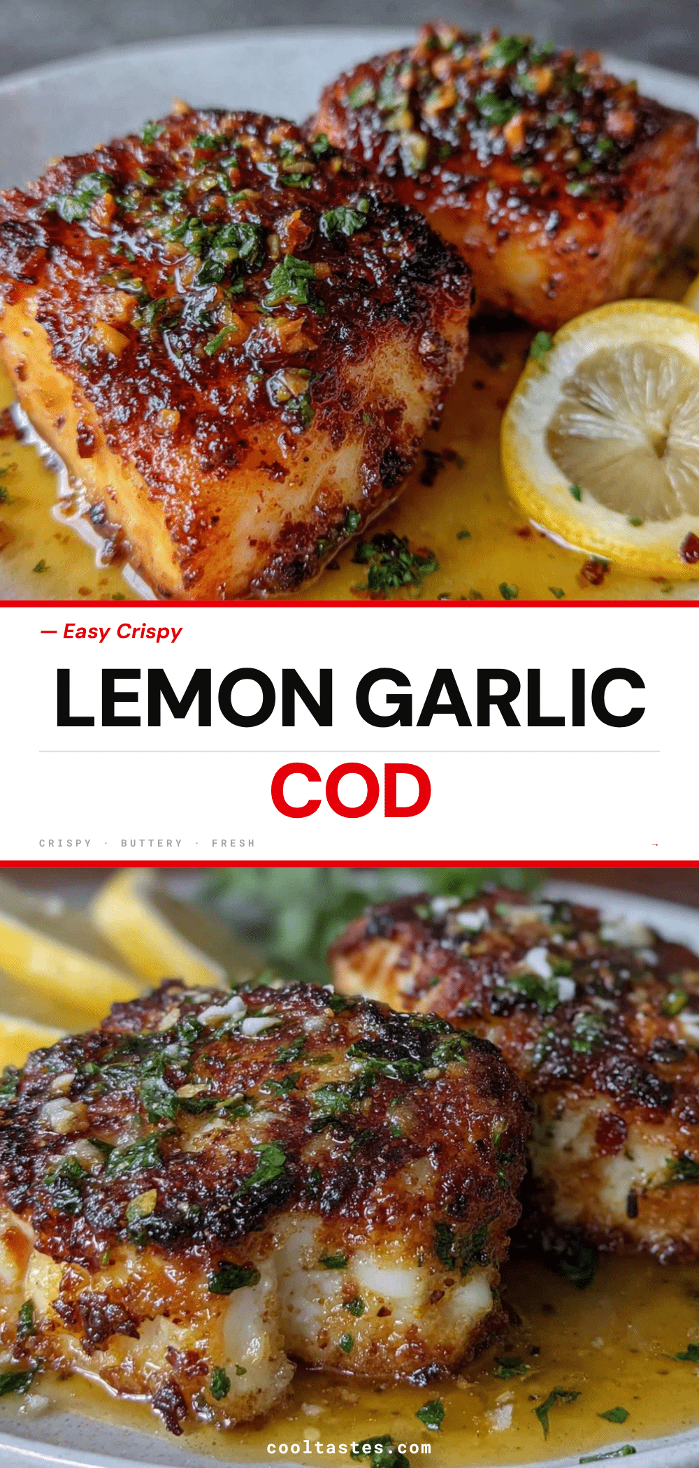 crispy lemon garlic cod recipe