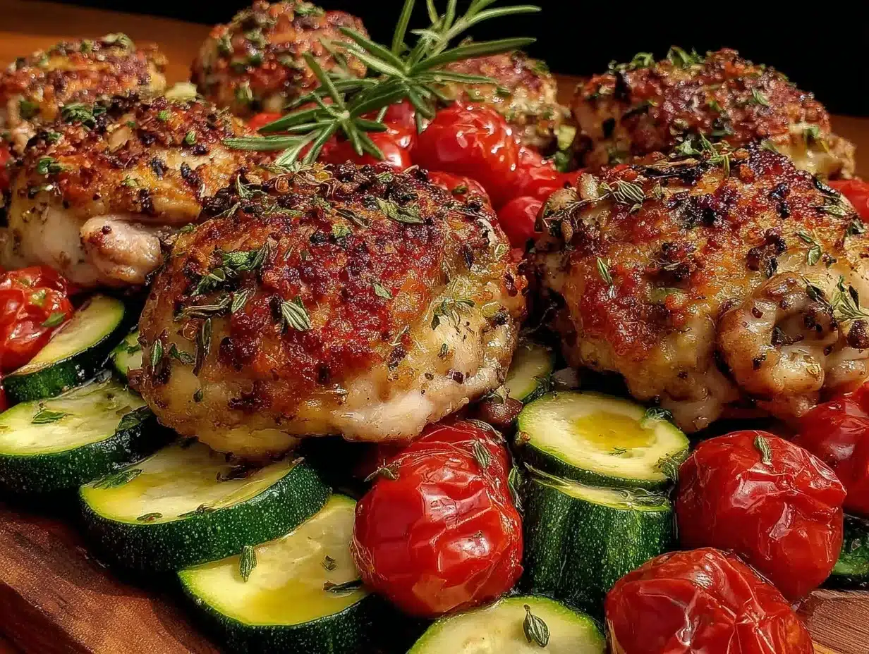 crispy sheet pan mediterranean chicken zucchini preparation steps