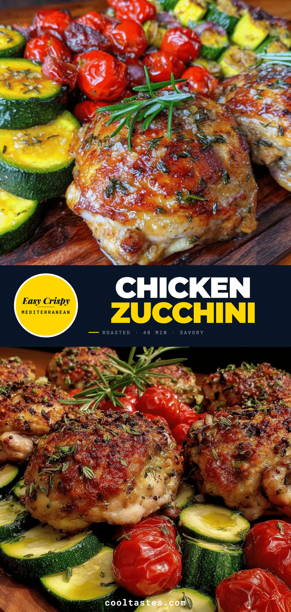 crispy sheet pan mediterranean chicken zucchini recipe
