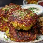 crispy zucchini fritters - featured image