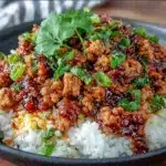 easy honey garlic one-skillet ground turkey - featured image