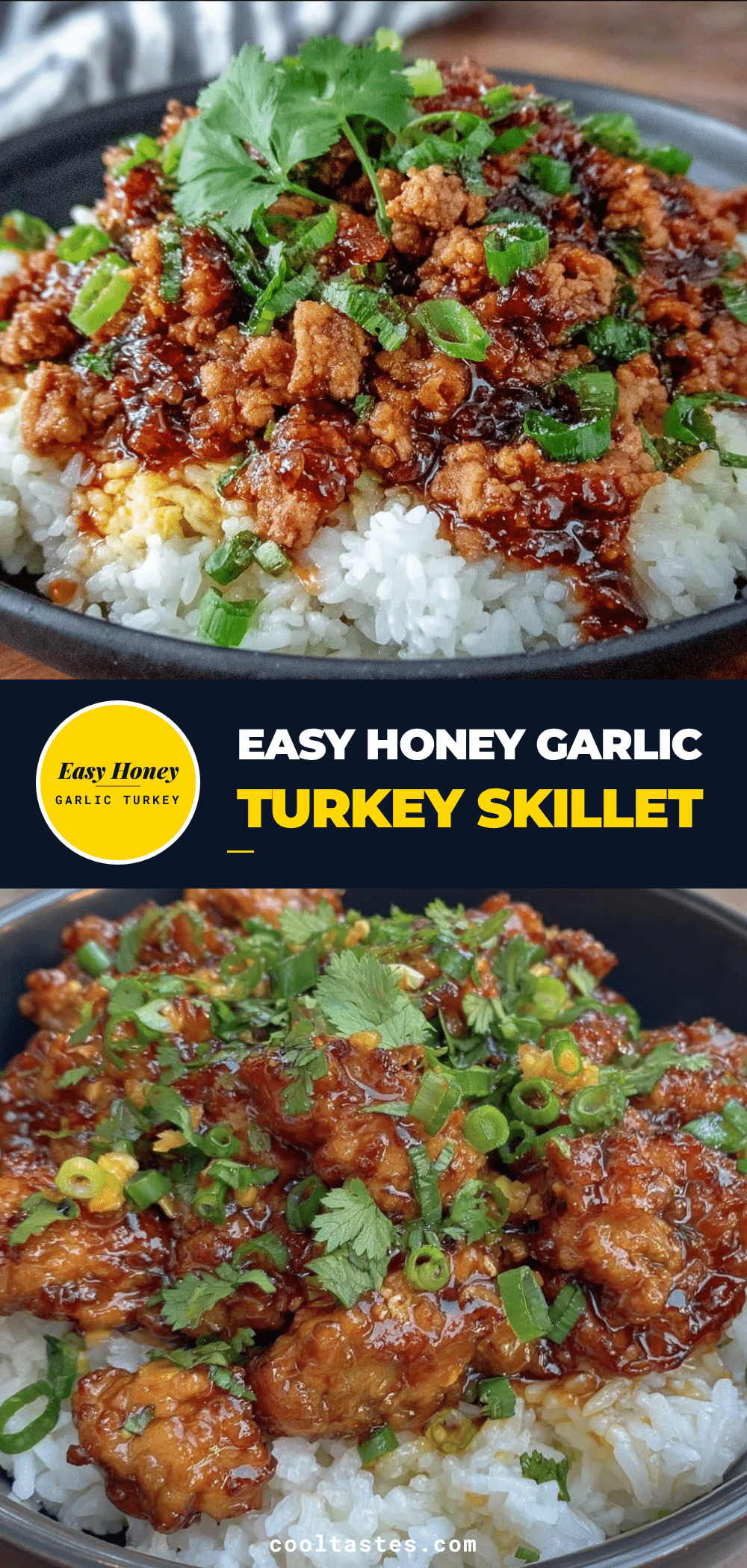 easy honey garlic one-skillet ground turkey recipe