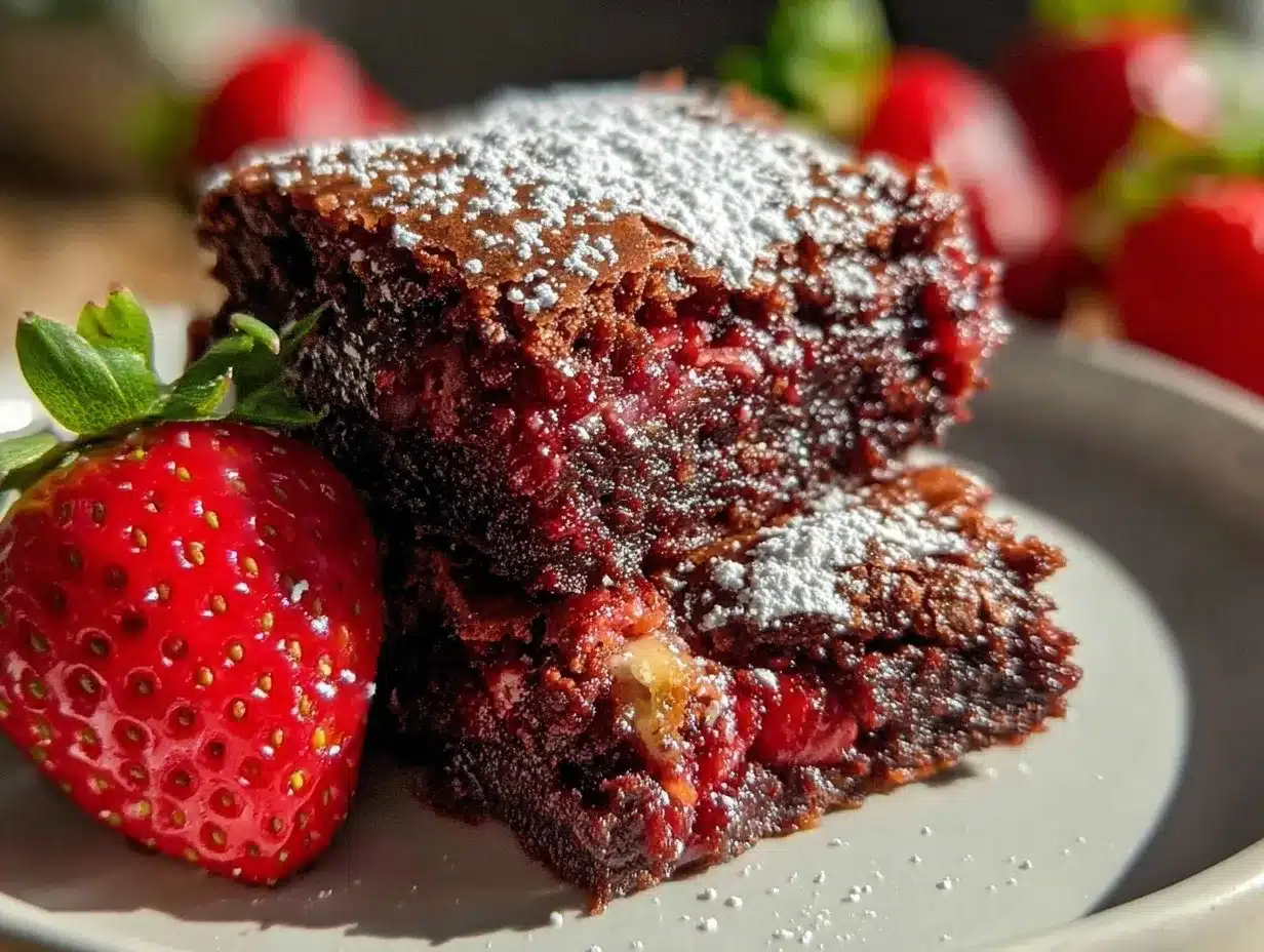 easy strawberry brownies preparation steps