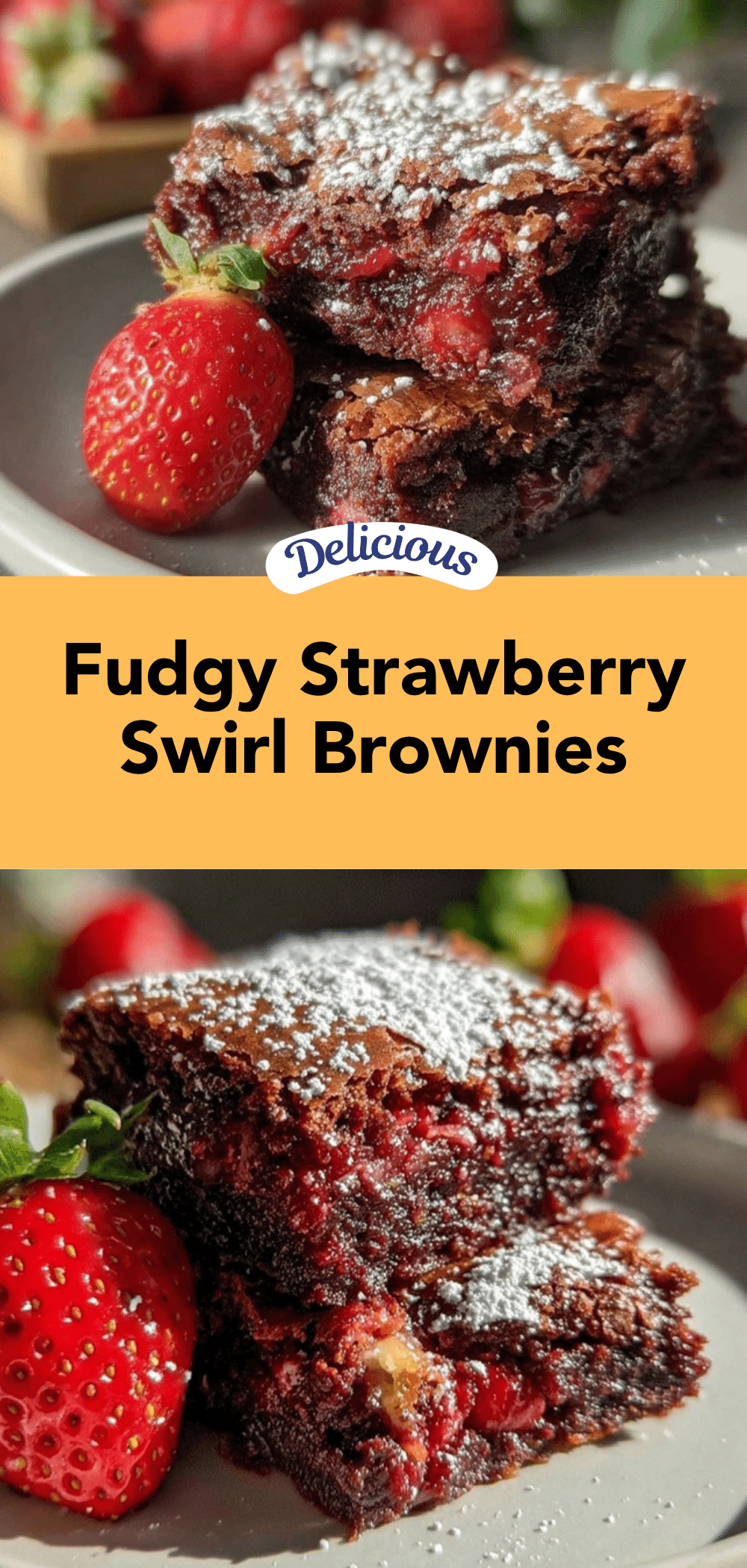 easy strawberry brownies recipe