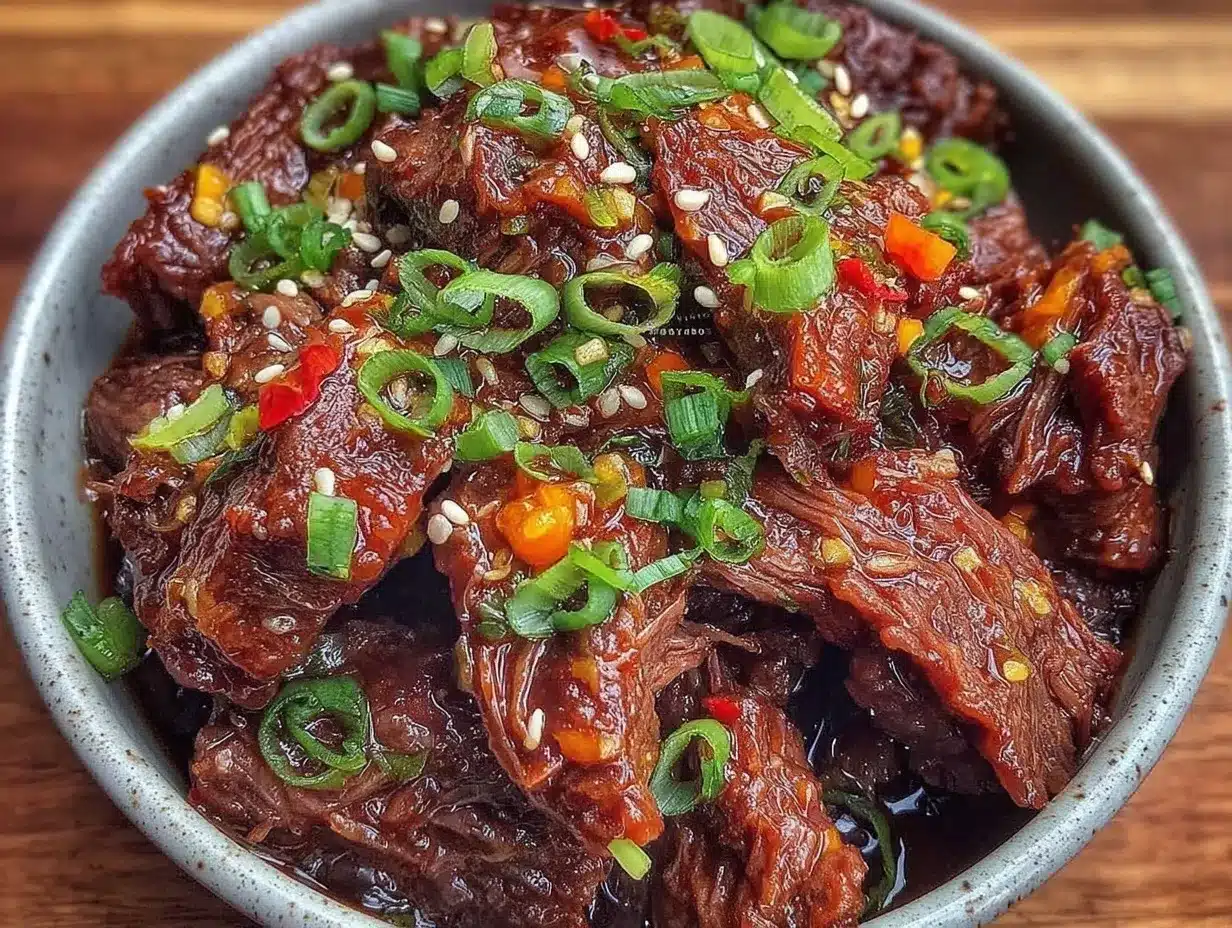easy sweet Korean beef slow cooker preparation steps