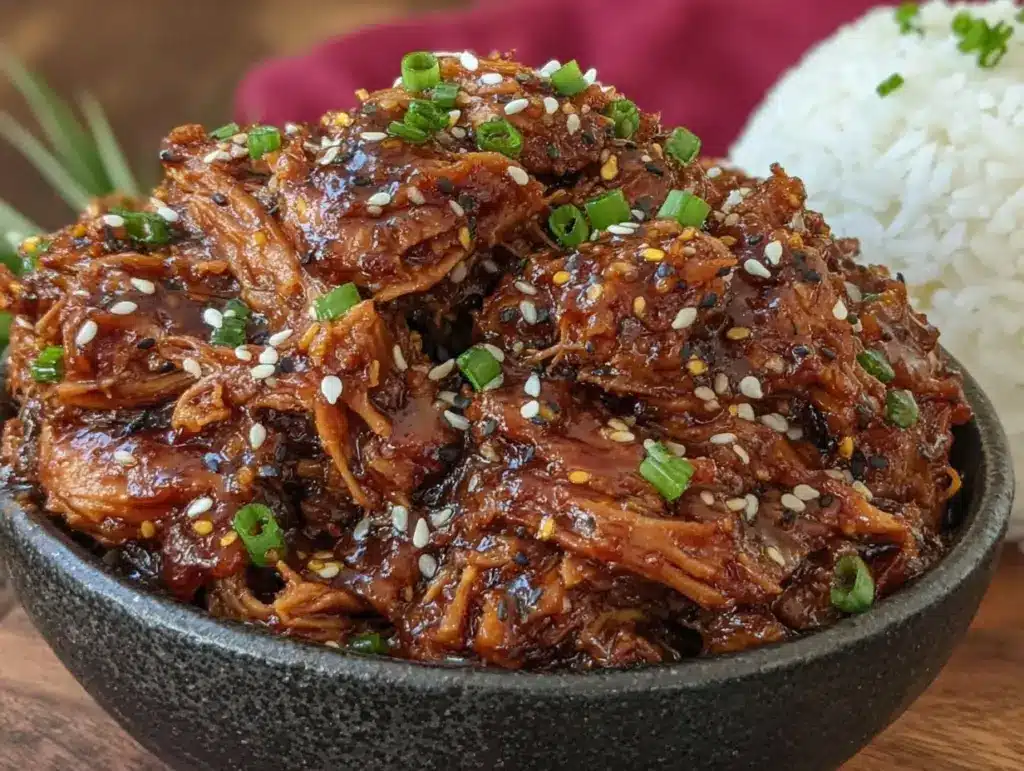 Easy Teriyaki Chicken Crockpot Bowl - featured image