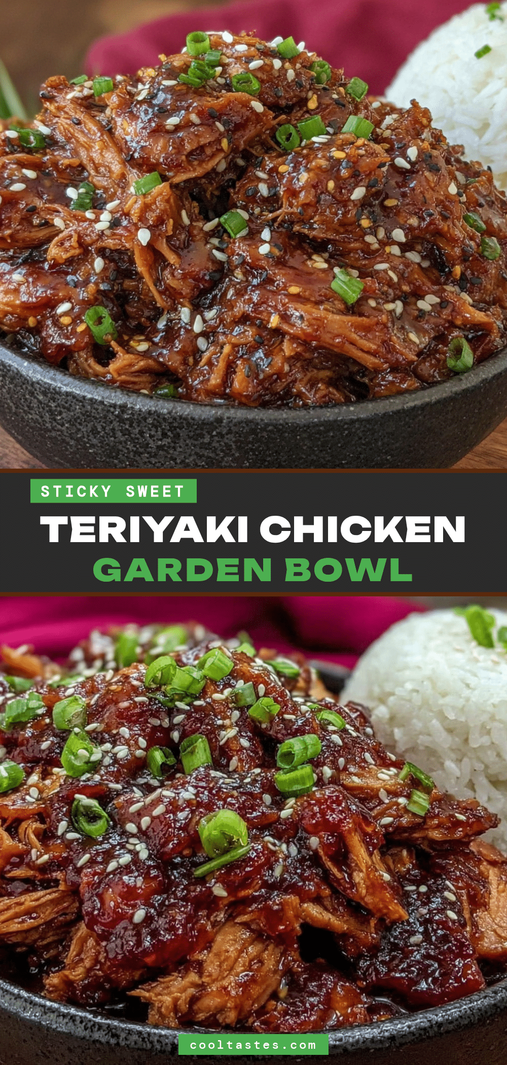 Easy Teriyaki Chicken Crockpot Bowl recipe