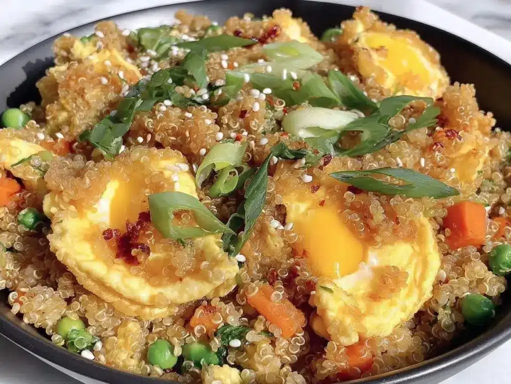 egg fried quinoa bowl - featured image