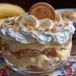 fluffy banana pudding dessert - featured image