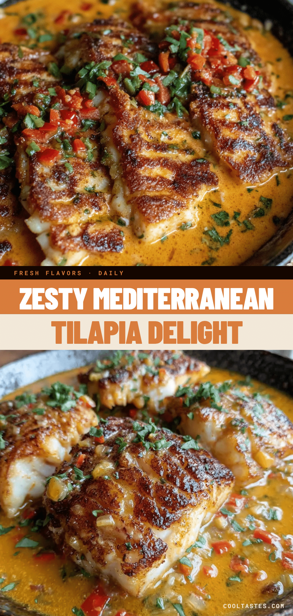 garlic butter mediterranean tilapia dinner recipe