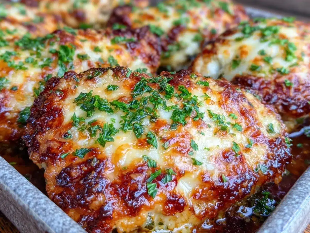 Garlic Parmesan chicken bake preparation steps