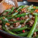 ground turkey green bean stir fry - featured image