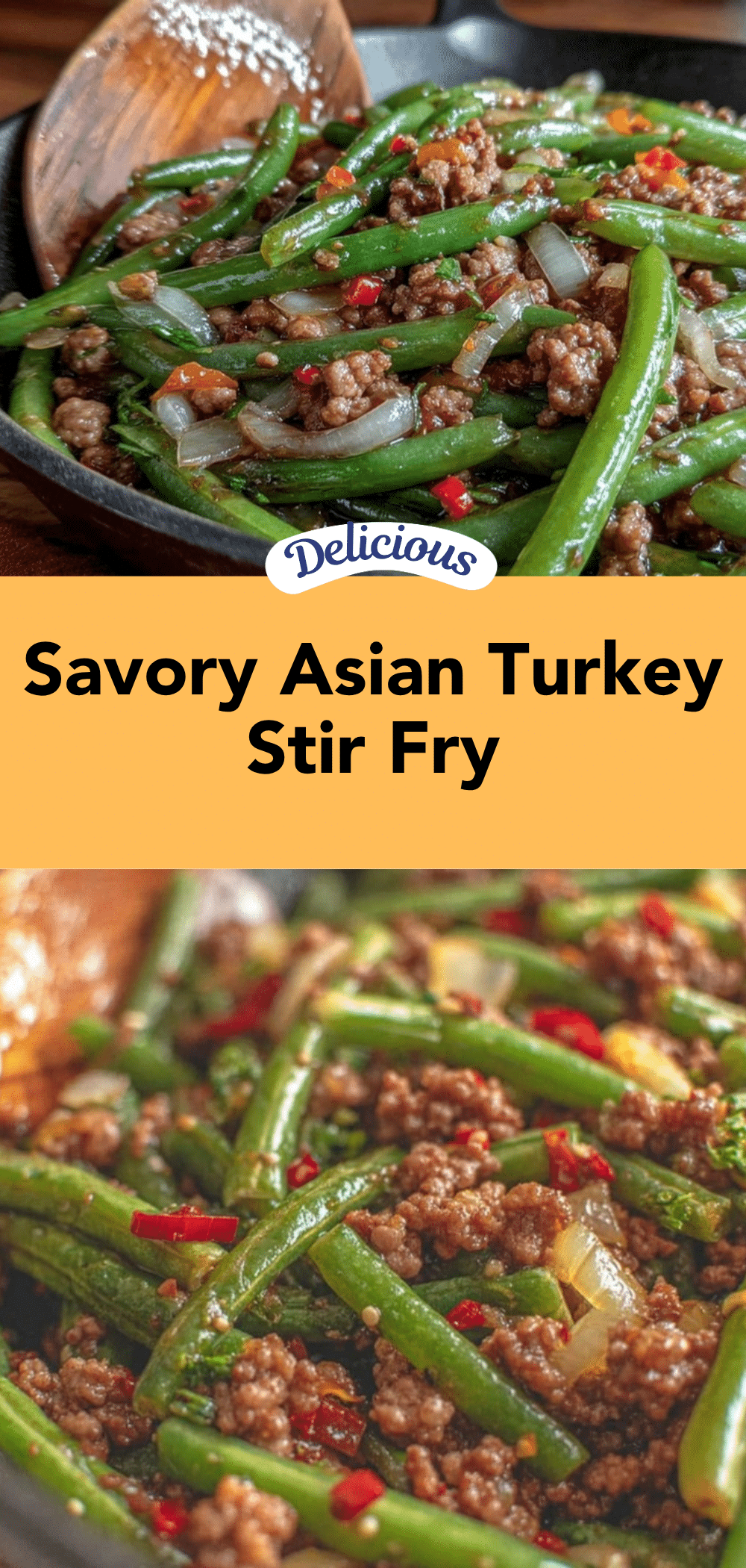 ground turkey green bean stir fry recipe