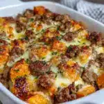 ground turkey sweet potato casserole - featured image