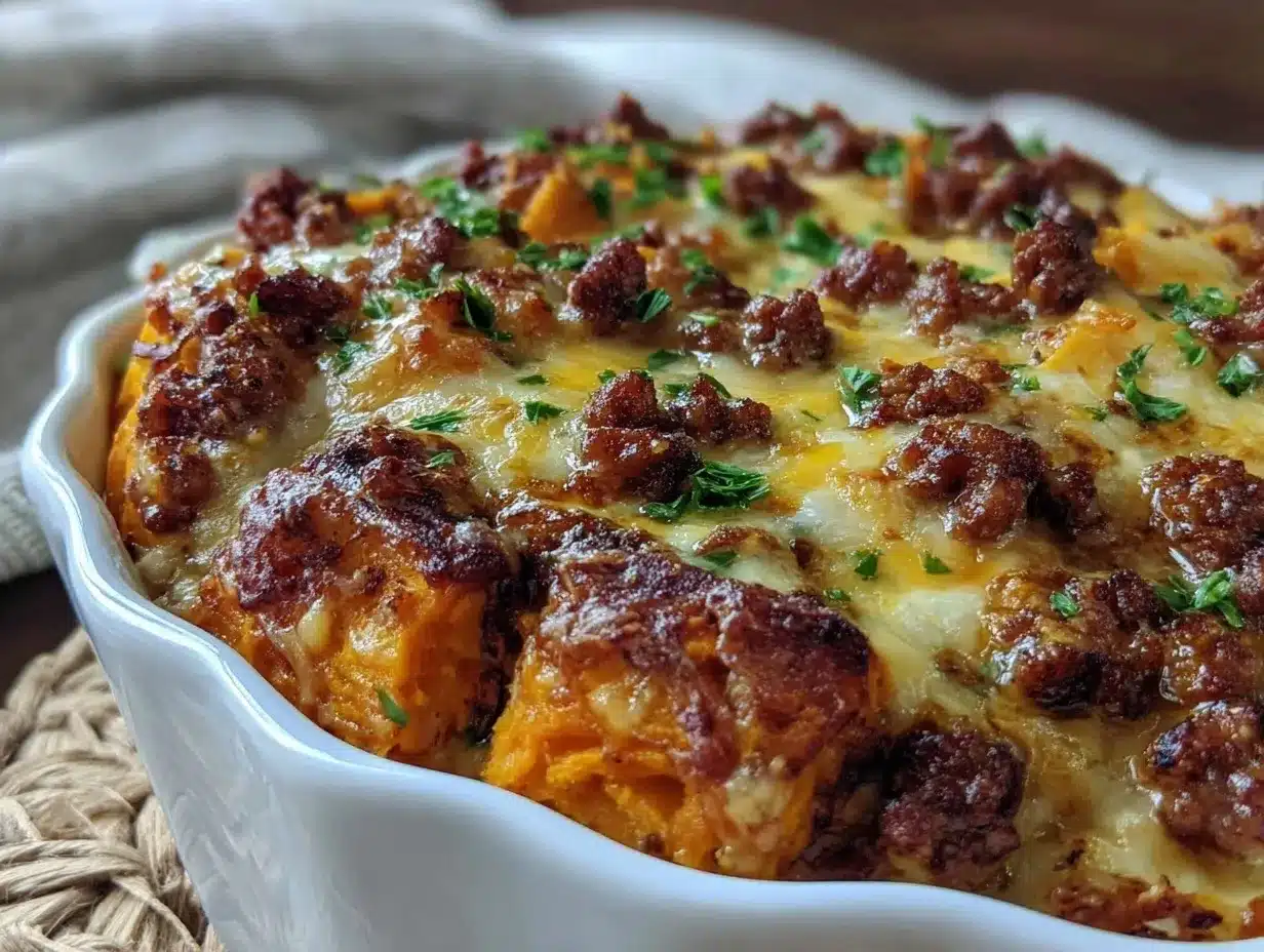ground turkey sweet potato casserole preparation steps