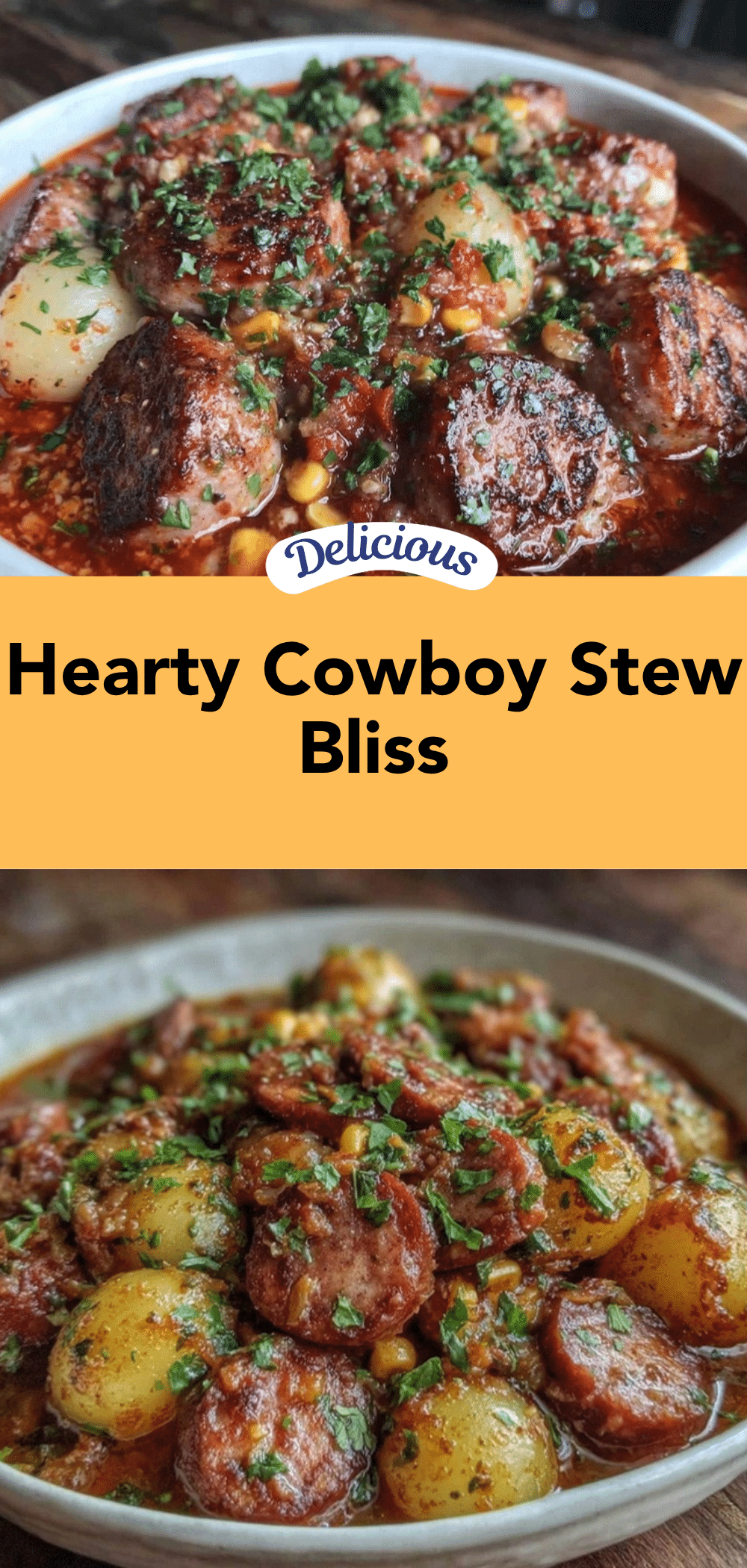 hearty cowboy stew with sausage and corn recipe