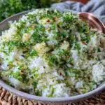 herby garlic rice - featured image