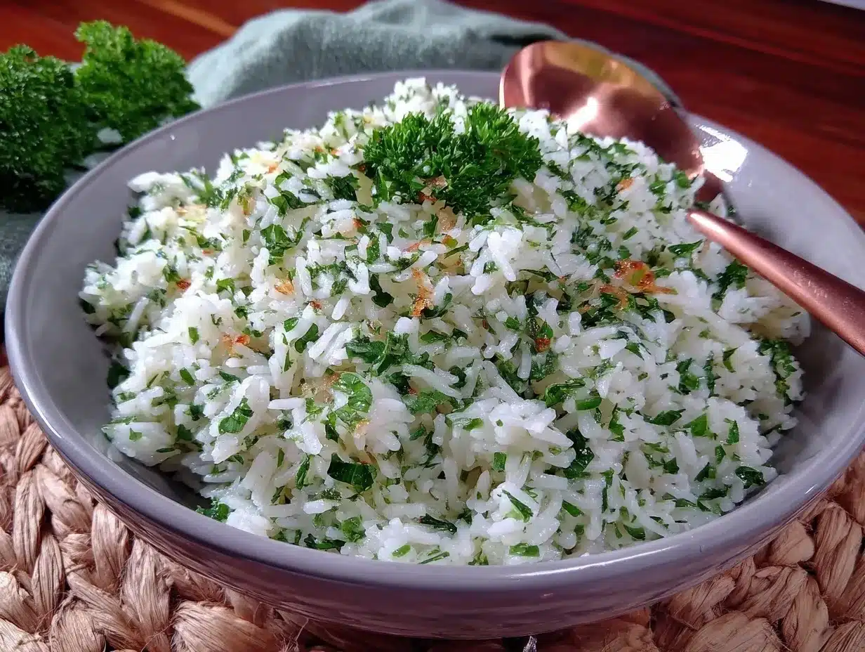 herby garlic rice preparation steps