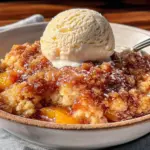 homemade frozen peach cobbler - featured image