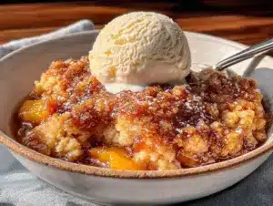 homemade frozen peach cobbler - featured image