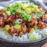 honey garlic ground turkey bowl recipe - featured image