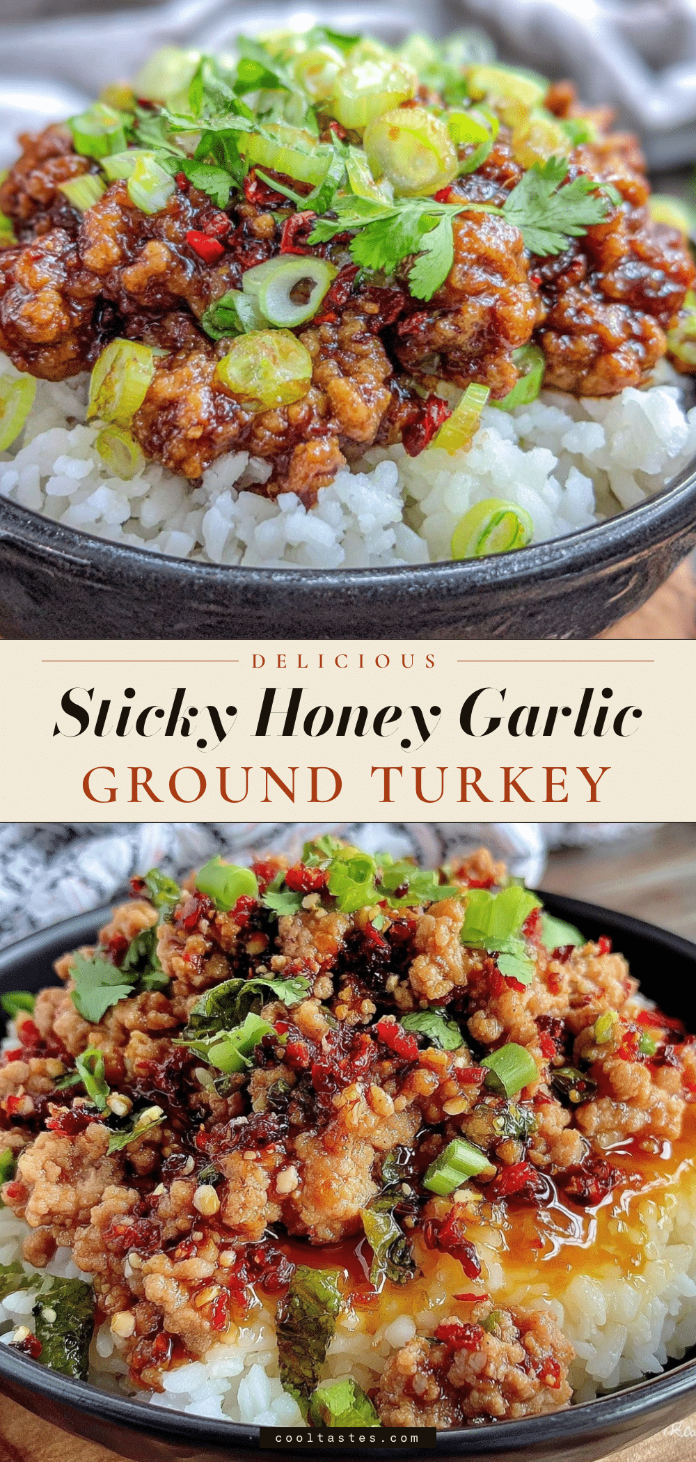 honey garlic ground turkey bowl recipe recipe