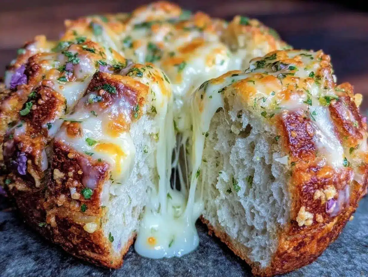 Italian herb and cheese bread preparation steps