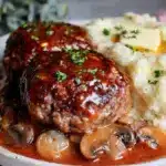 juicy Salisbury steak with brown gravy - featured image