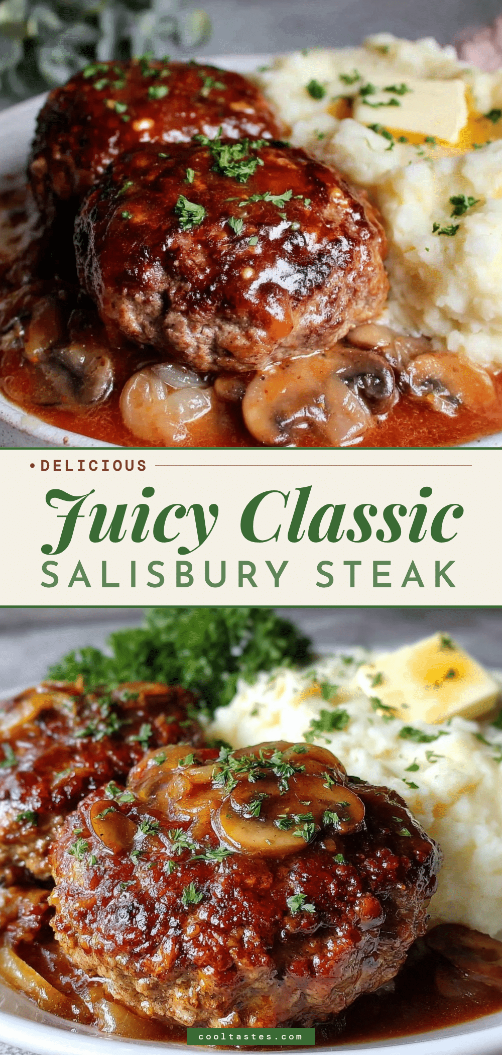 juicy Salisbury steak with brown gravy recipe