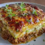 lean zucchini turkey lasagna - featured image