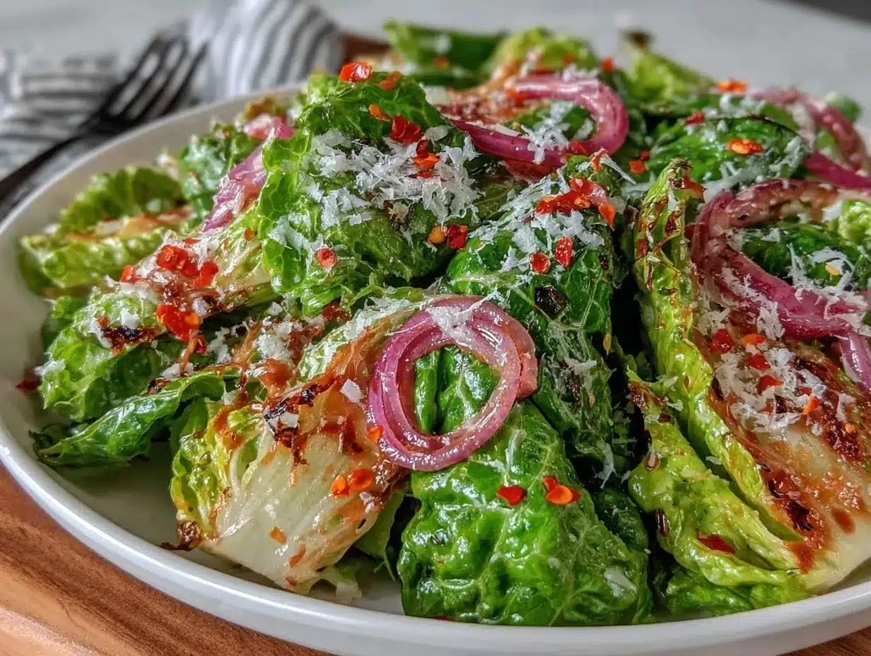lemon parmesan lettuce salad preparation steps