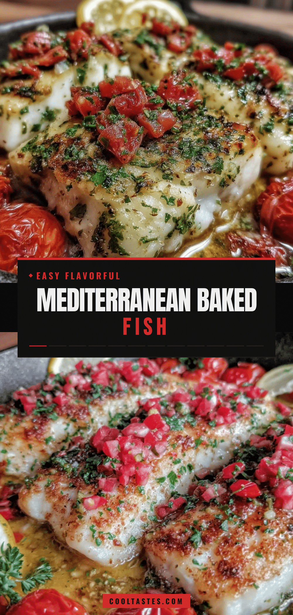 Mediterranean baked fish dinner recipe