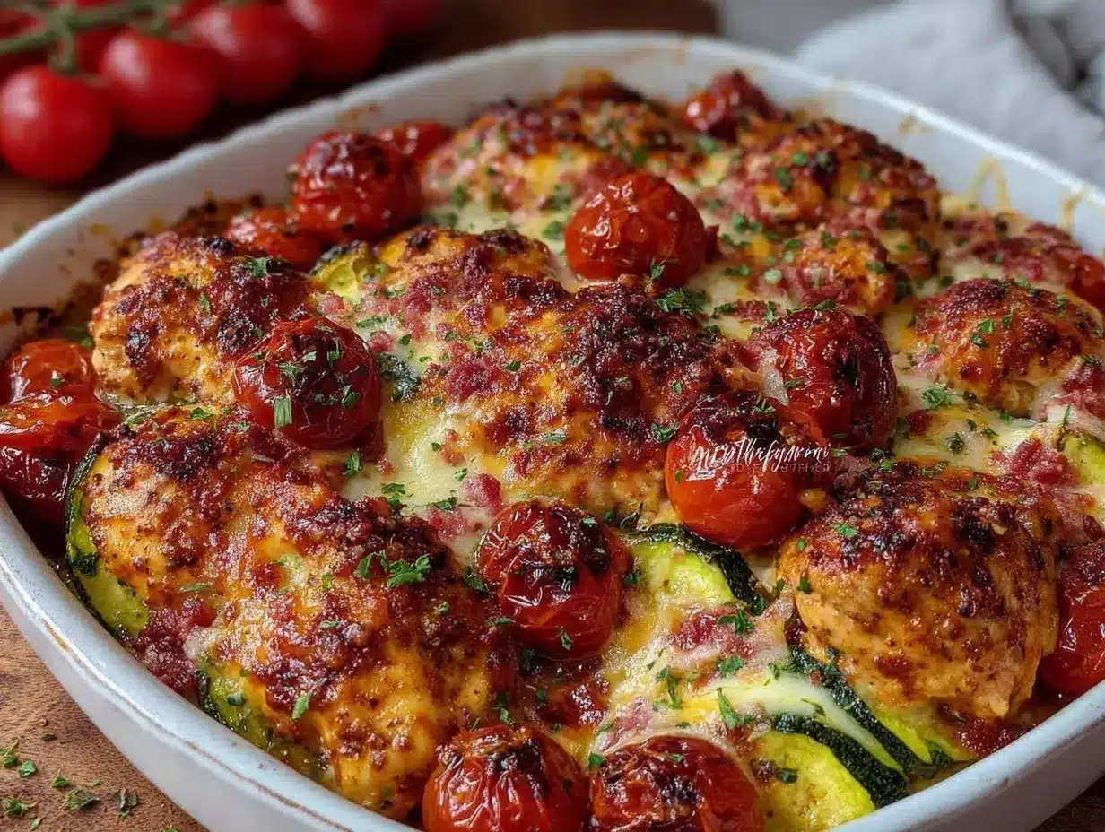 Mediterranean chicken zucchini bake preparation steps
