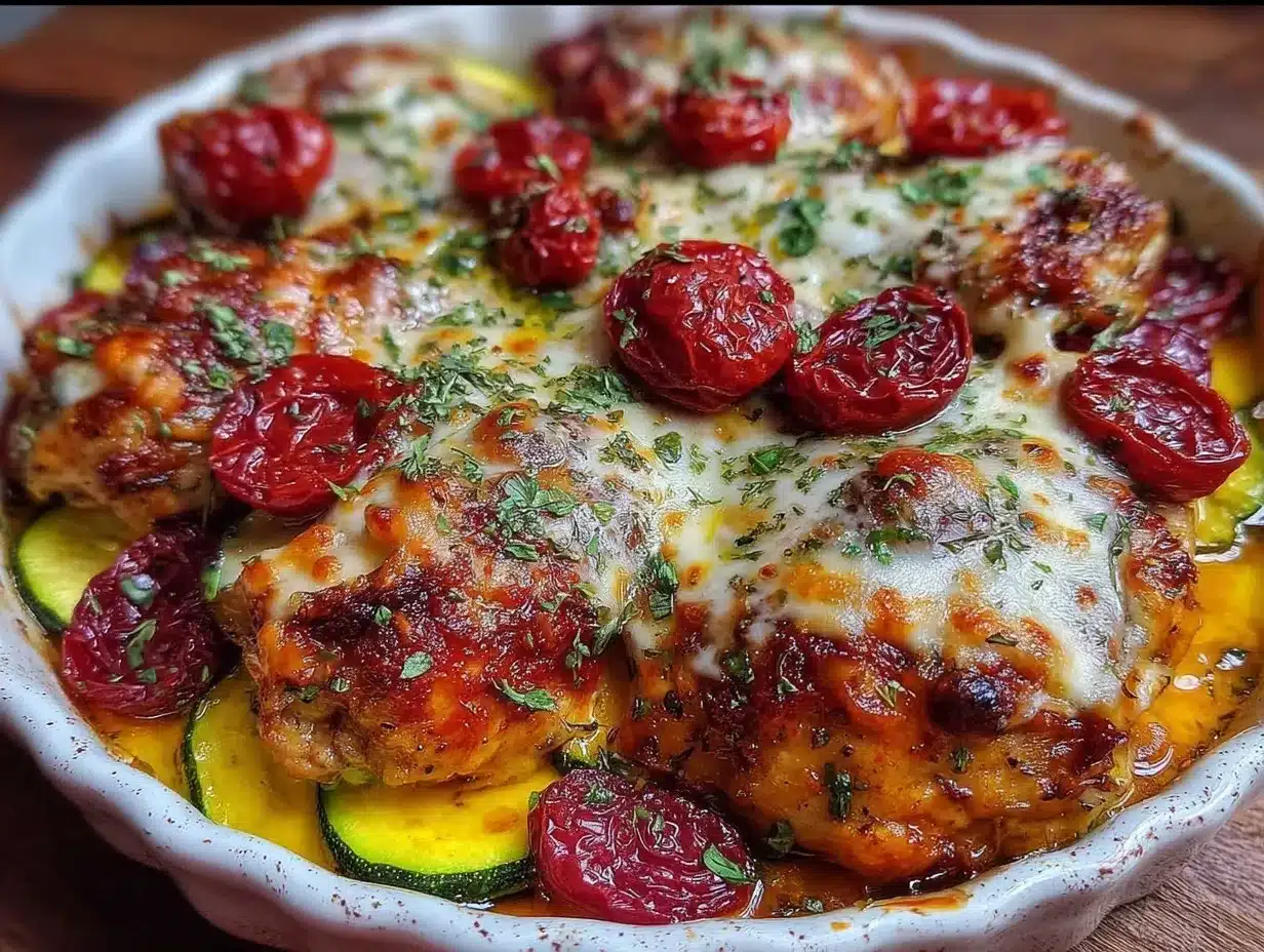 Mediterranean Chicken Zucchini Bake preparation steps