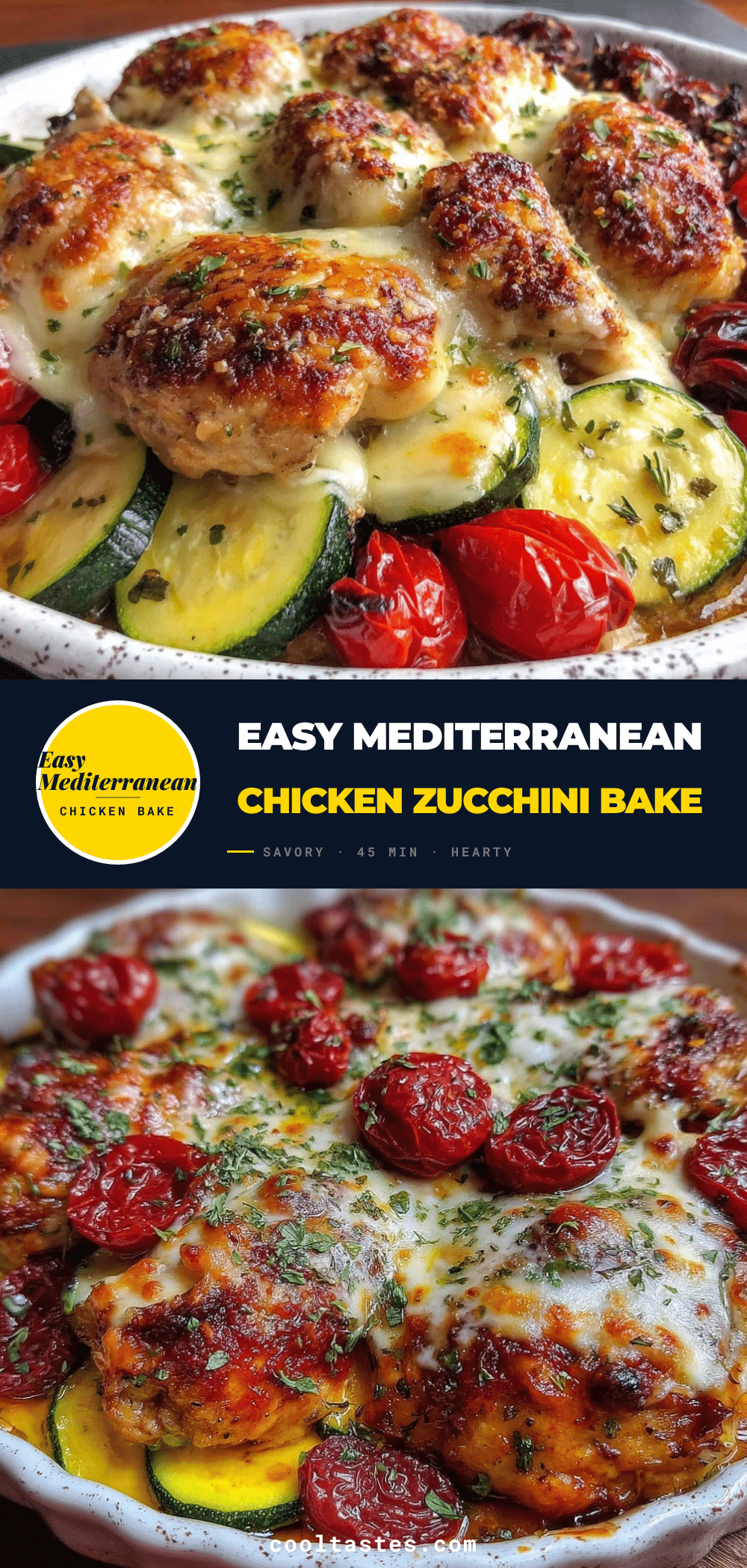 Mediterranean Chicken Zucchini Bake recipe