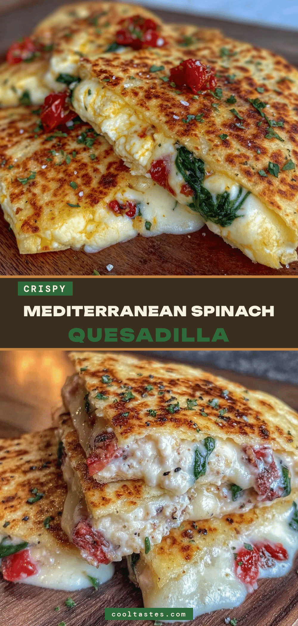 Mediterranean spinach quesadilla recipe