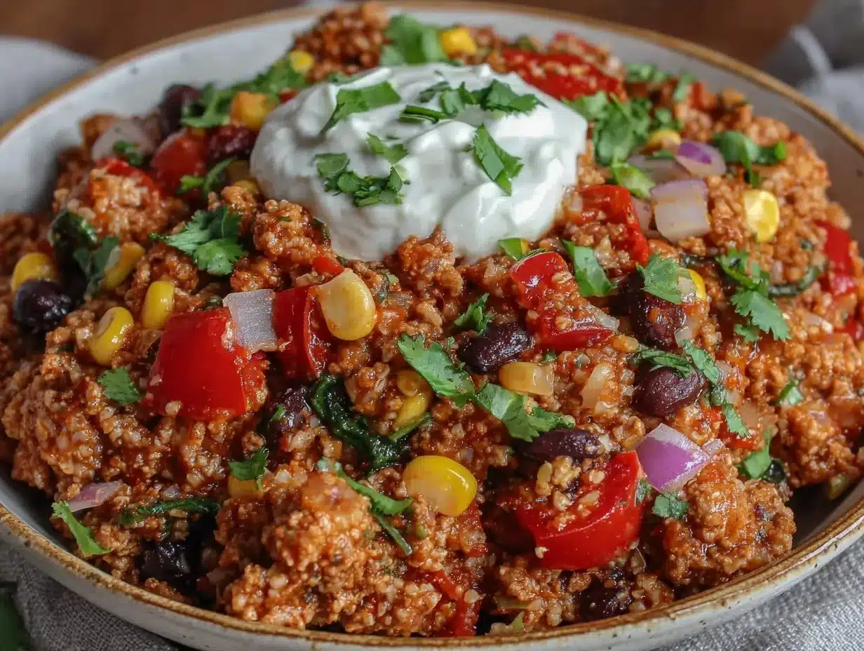 one-skillet ground turkey taco skillet preparation steps