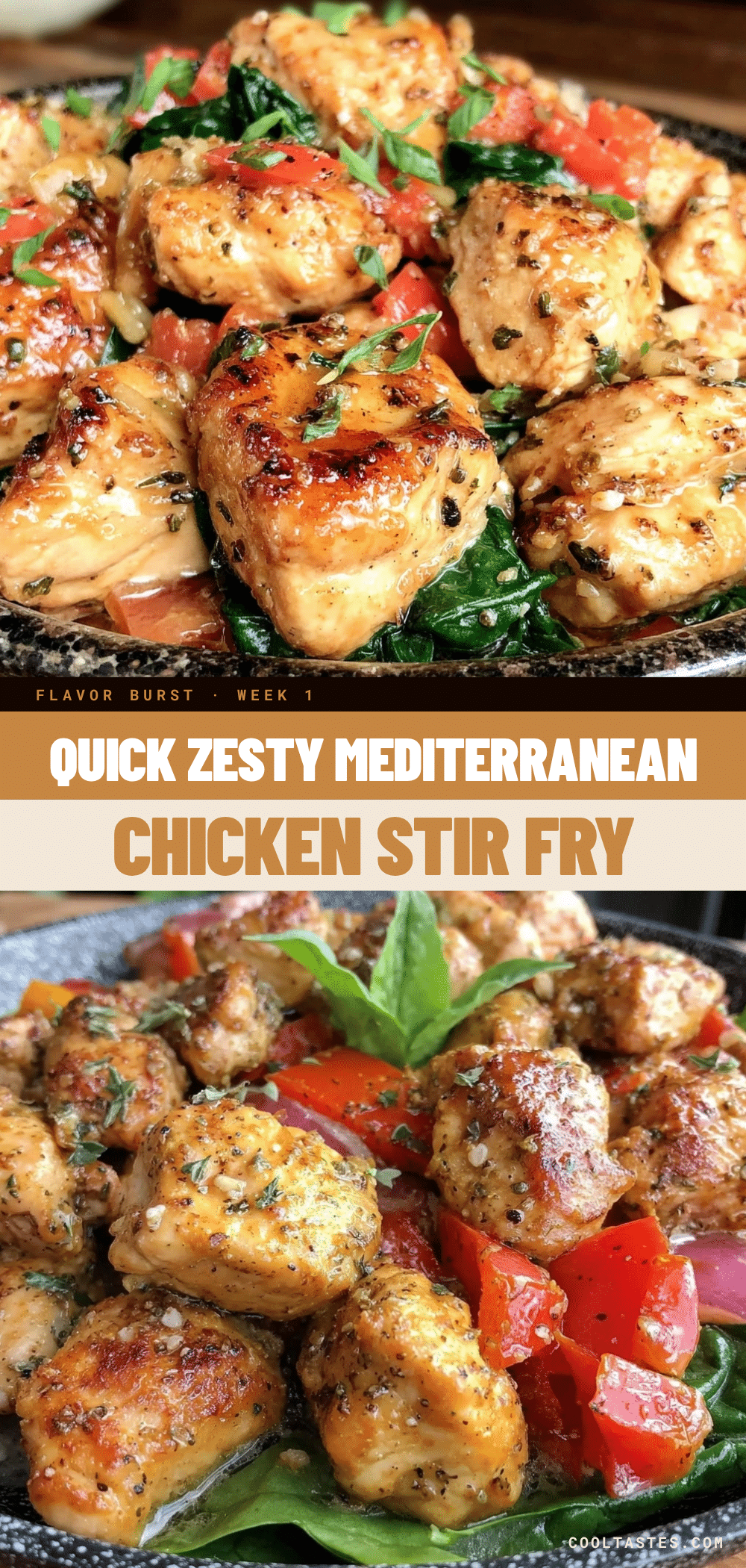 one-skillet Mediterranean chicken stir fry recipe