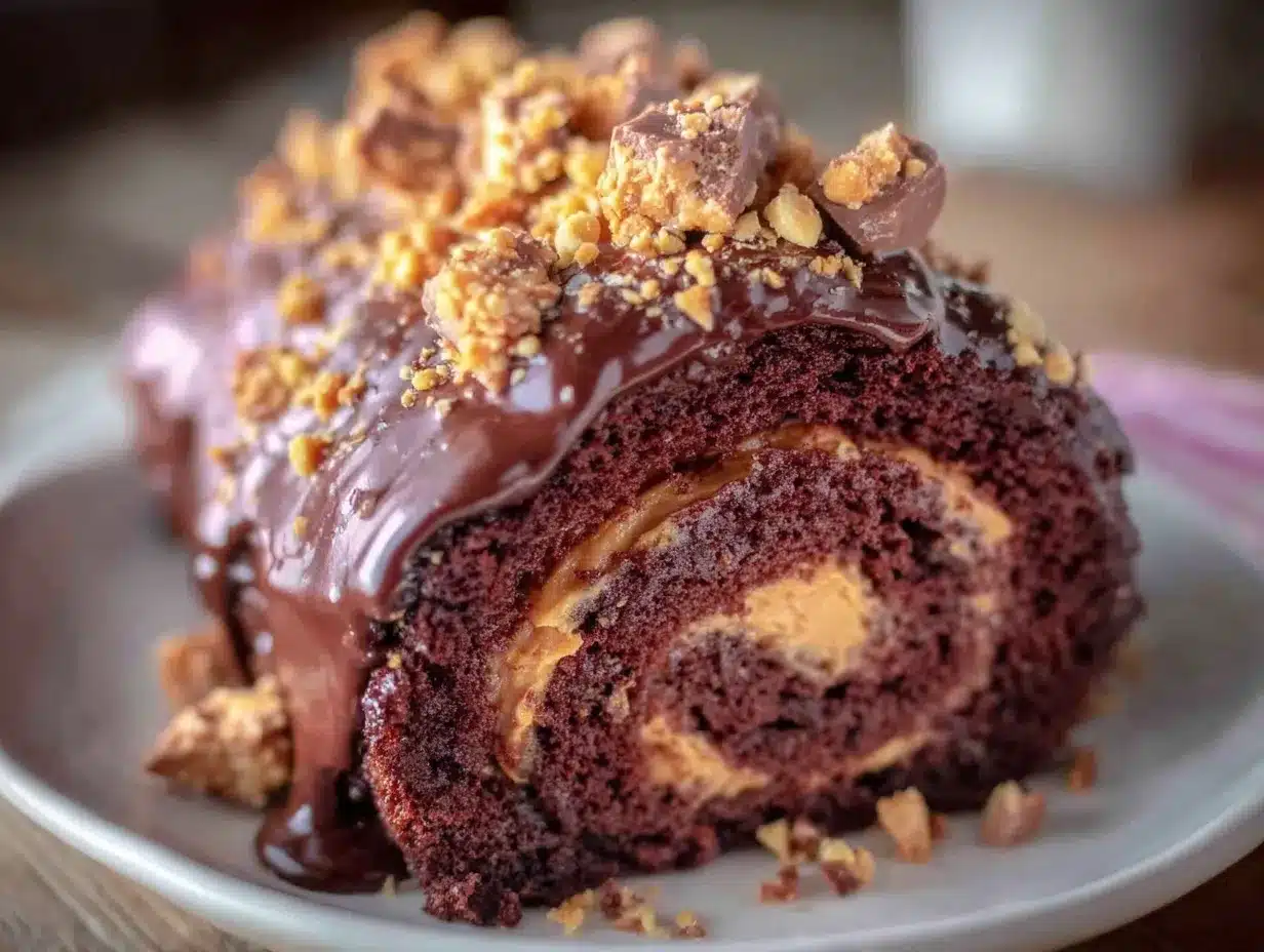 peanut butter cup chocolate roll preparation steps