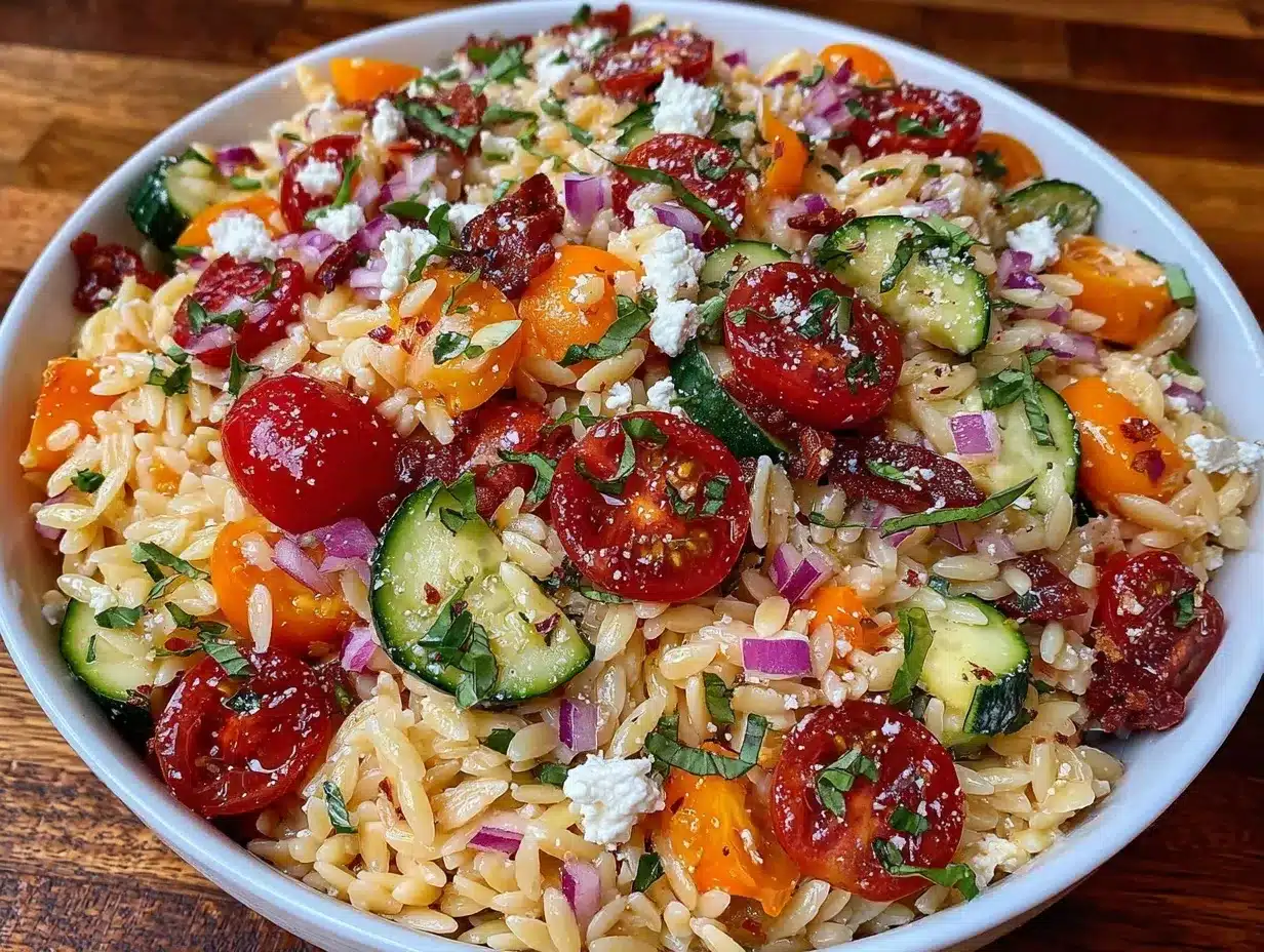 Rainbow Orzo Salad preparation steps
