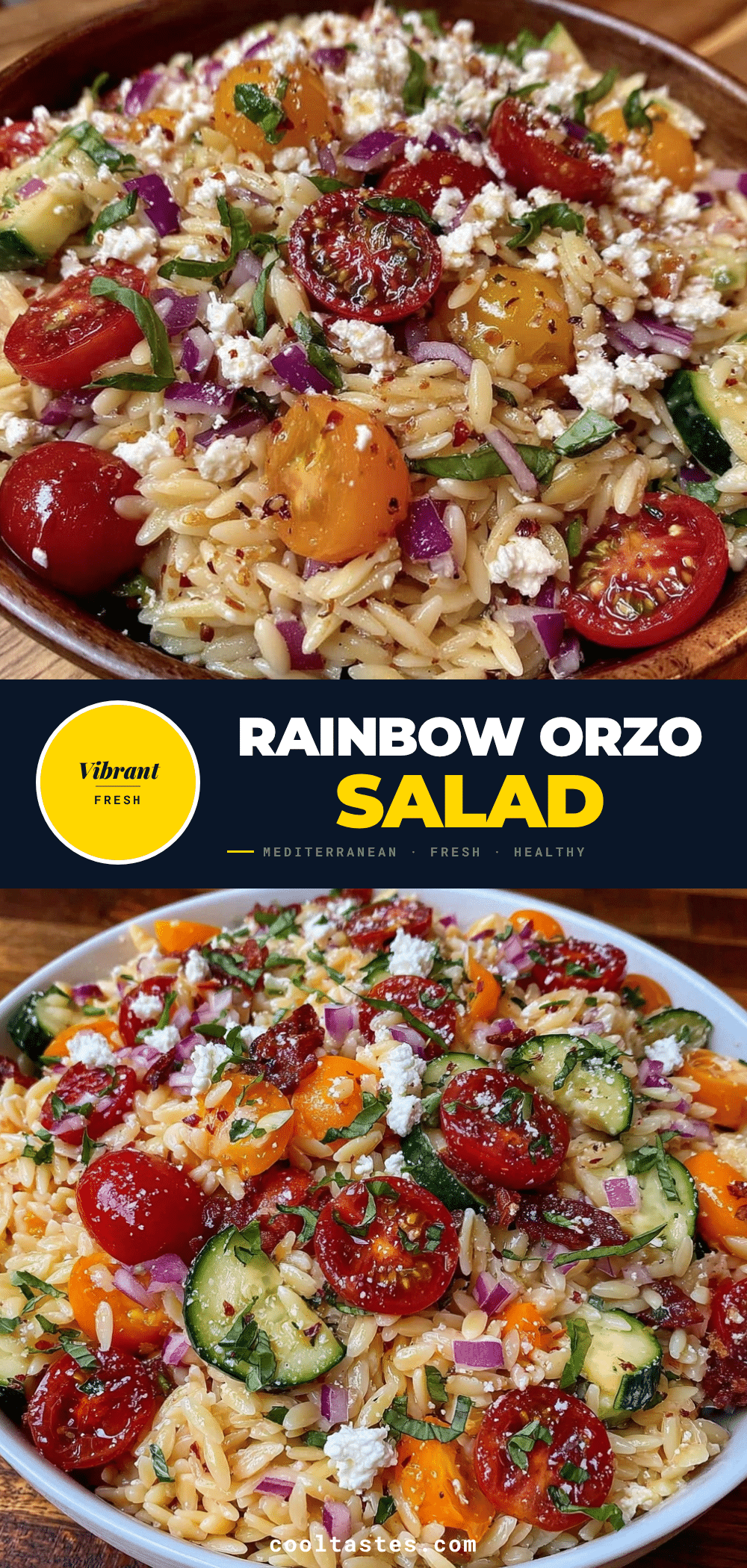 Rainbow Orzo Salad recipe