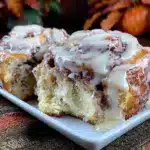 rich cinnamon rolls with heavy cream icing - featured image