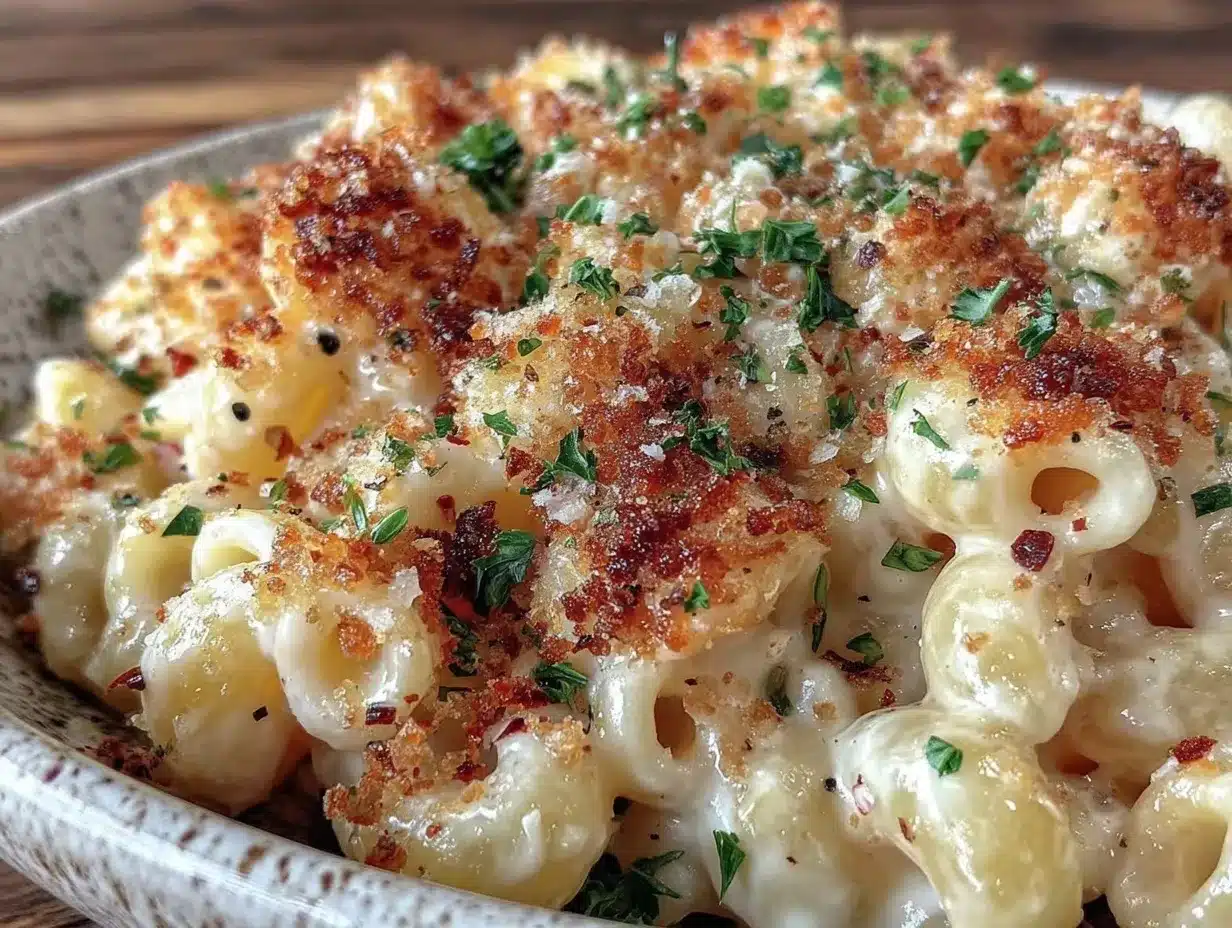 rich ditalini pasta with cheese sauce preparation steps