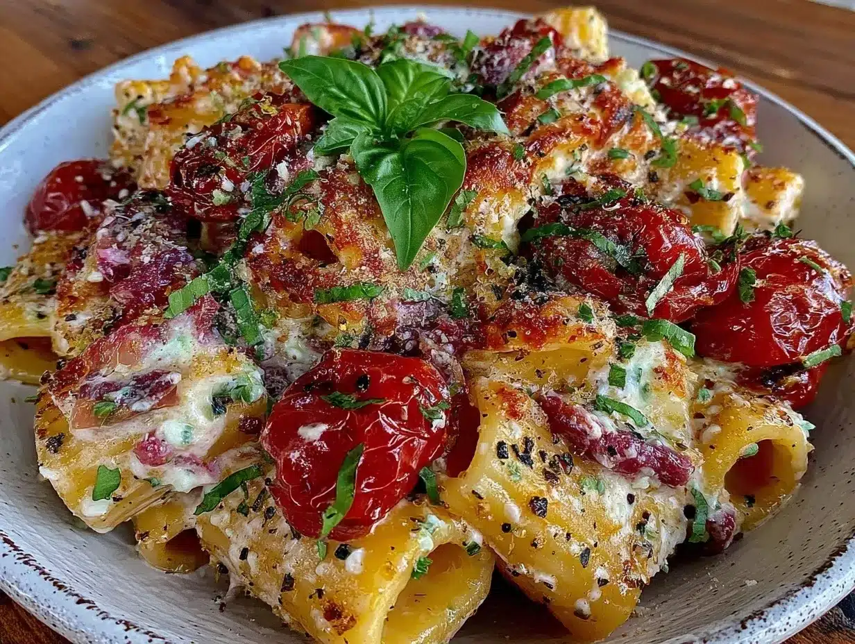 roasted tomato garlic ricotta pasta preparation steps